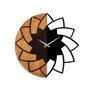 Wallity Reloj de pared decorativo de madera Nogal y Negro 56 cm